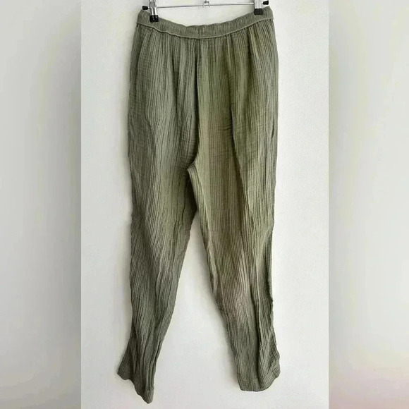 Lou & Grey Sage Green Linen Inspired Tapered Pants, Green Joggers, Size Small - Picture 15 of 16